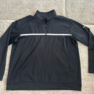Nike Men's Black and White Quarter-Zip Jacket